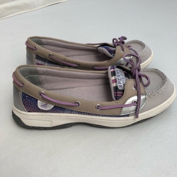 Sperry Angelfish gray and purple sequin boat shoes 5.5 - Picture 2 of 6